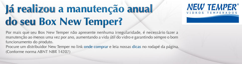 Manuten��o Anual de seu Box New Temper